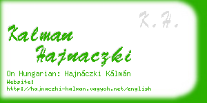 kalman hajnaczki business card