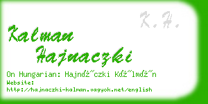 kalman hajnaczki business card